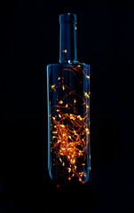 wine bottle with party lights