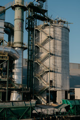 Industrial area with machinery for work and that pollutes the environment