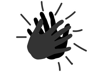 Siluetas de manos negras aplaudiendo.