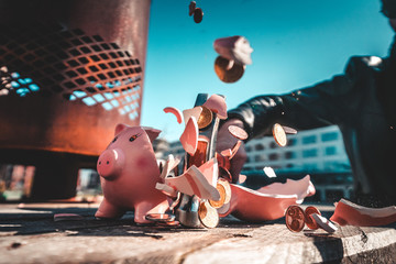 Breaking a piggy bank