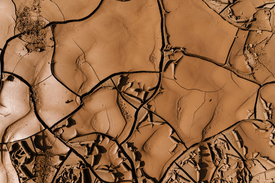 Cracked ground from drought.