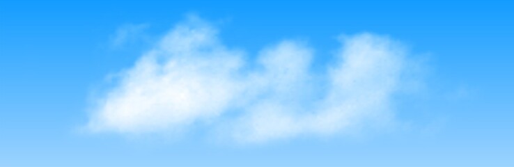Realistic isolated cloud on blue sky background. Vector.