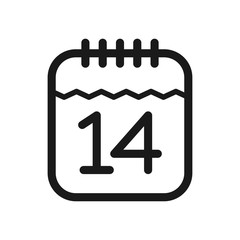 calendar icon in trendy flat design
