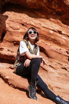 Girl in Wensu Grand Canyon,Xinjiang.China