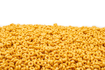 Corn-flakes background and texture. Top view.