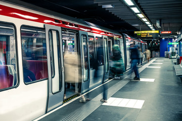 Subway station in Lyon city
