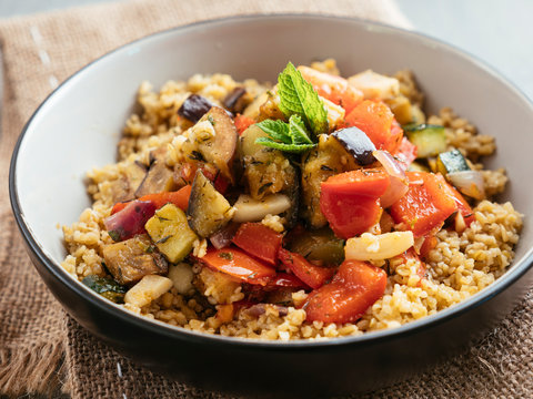 Mediterranean Vegetables on Freekeh
