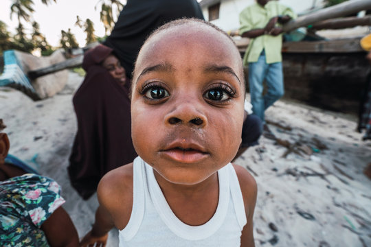 Zanzibari boy face with his beautiful eyes and her curled lashes