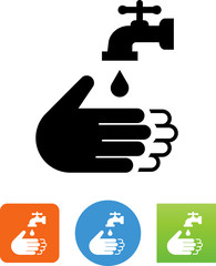 Hands Washing With Faucet Icon