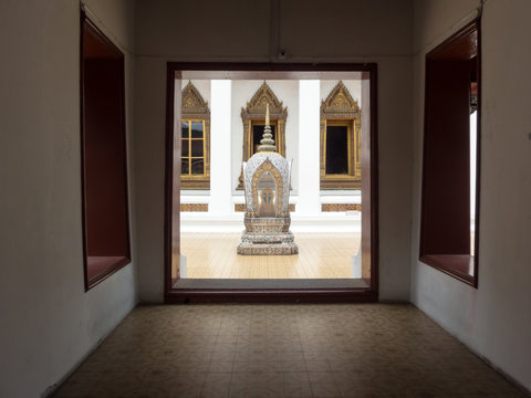 Wat Saket Ratcha Wora Maha Wihan Bangkok Thailand.The temple Wat Sa Ket is an ancient temple in the Ayutthaya period.