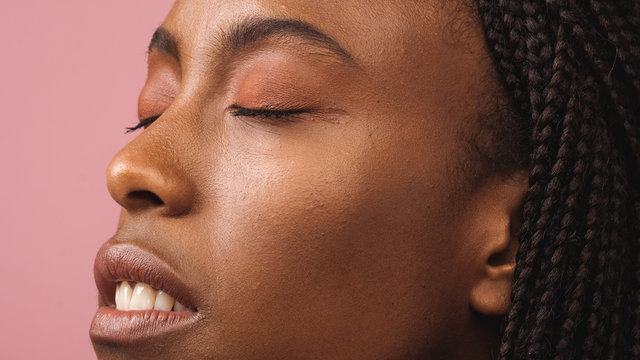 Close Up Of African-American Woman Beauty Portrait