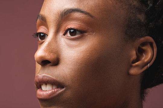 African-american woman beauty close up portrait