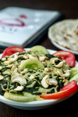 Veg Hariyali (Gravy with dry fruits and green spices)