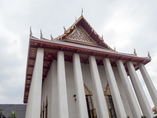 Naklejka premium Wat Saket Ratcha Wora Maha Wihan Bangkok Thailand.The temple Wat Sa Ket is an ancient temple in the Ayutthaya period.