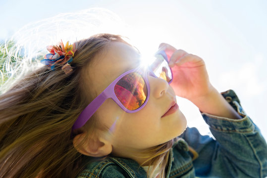 Close Up Of Girl Wearing Sunglasses