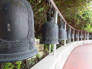 Obraz premium Golden Mountain (phu khao Tong) Bangkok Thailand The pagoda on the hill in Wat Saket temple.The temple Wat Sa Ket is an ancient temple in the Ayutthaya period.
