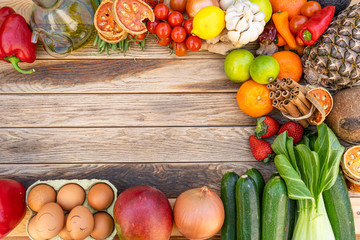 Colorful composition of assorted vegetables,lettuce, cabbage, onions, bell peppers,Studio photography. No people. Healthy eating concept. Organic and fresh food concept.on  background