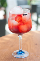 Drink or cocktail prepared for enjoy by a person