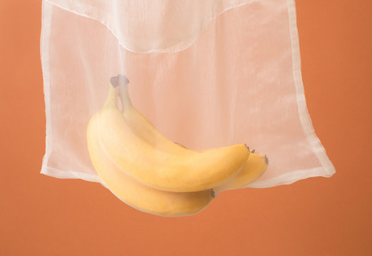 Bananas in Reusable Transparent Sopping Bag