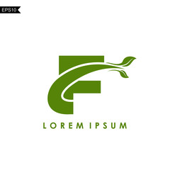 Initial Letter F Leaf Logo Template