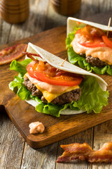 Homemade Cheeseburger Taco in a Tortilla