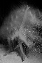 portrait of a dancer wrapped in flour