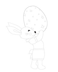 Rabbit with egg coloring page