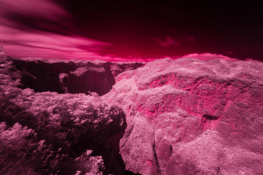 Surreal Infra-red landscape - canyon Sumidero in Mexico