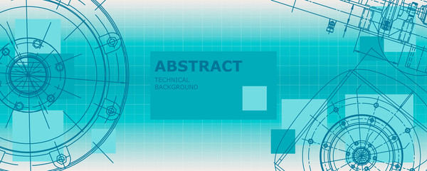 Abstract drawing. Mechanical engineering drawing. Engineering technological vector wallpaper