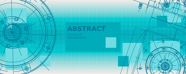 Obraz premium Abstract drawing. Mechanical engineering drawing. Engineering technological vector wallpaper