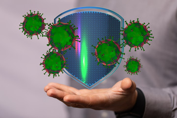 epidemic coronavirus 2019-nCoV 3d protection.