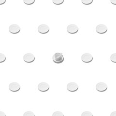 Seamless pattern of white ceramic tea set, on a white background