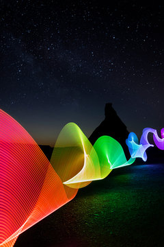 Lightpainting at magic hour