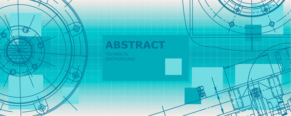 Abstract drawing. Mechanical engineering drawing. Engineering technological vector wallpaper