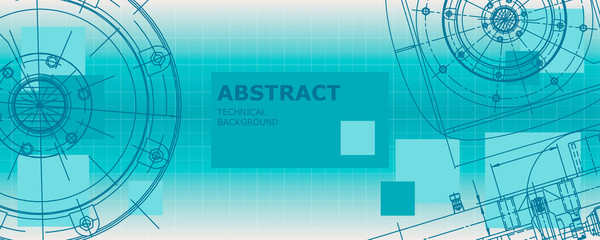 Abstract drawing. Mechanical engineering drawing. Engineering technological vector wallpaper