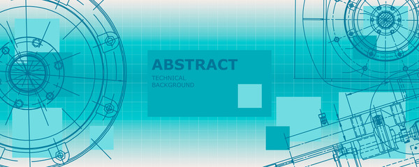 Obraz premium Abstract drawing. Mechanical engineering drawing. Engineering technological vector wallpaper