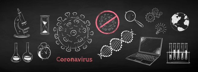 Collection of Coronavirus research concept