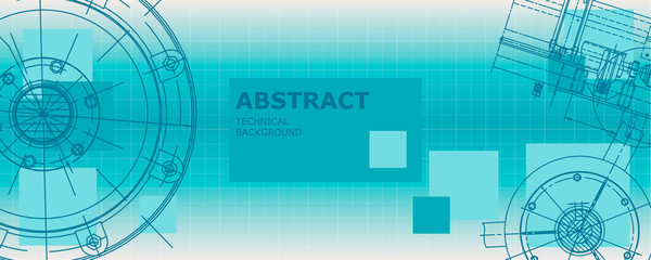 Abstract drawing. Mechanical engineering drawing. Engineering technological vector wallpaper