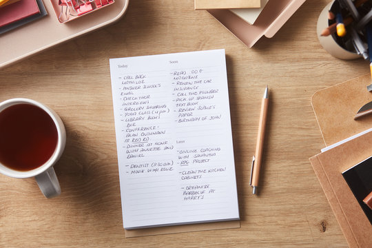 Composition of supplies and tea cup