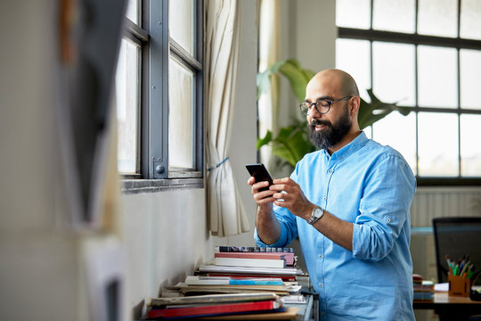 Architect using a mobile phone