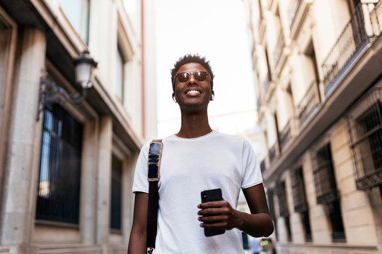 African Man Using Mobile Phone