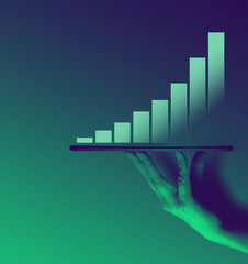 Economic Blocks Projection on Aquamarine Background