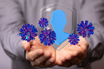 Coronavirus abstract background. Medical Genetics Bacteriological Microorganism..