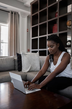 Woman typing
