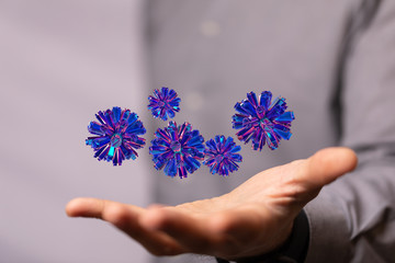 Coronavirus abstract background. Medical Genetics Bacteriological Microorganism..