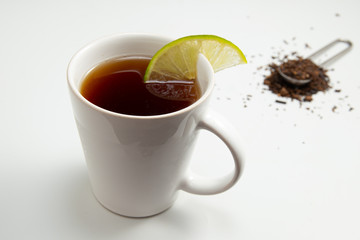 Cup of toasted Erva-Mate Tea with lemon
