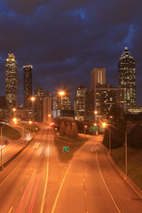 Fototapeta na wymiar Vertical of Atlanta, Georgia skyline at night