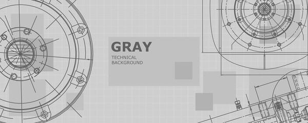 Mechanical engineering drawing. Abstract drawing. Engineering technological wallpaper