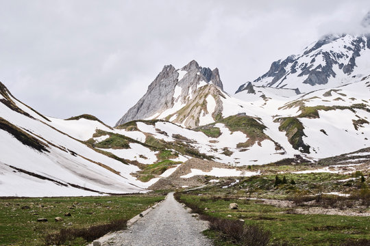 Mountains in the Val Veny. Italy.