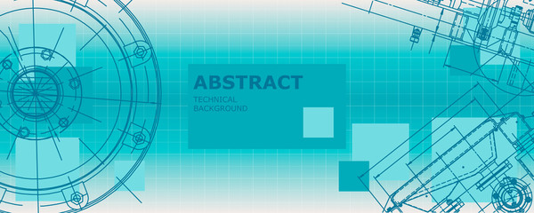 Mechanical instrument making. Abstract engineering drawing. Engineering technological wallpaper